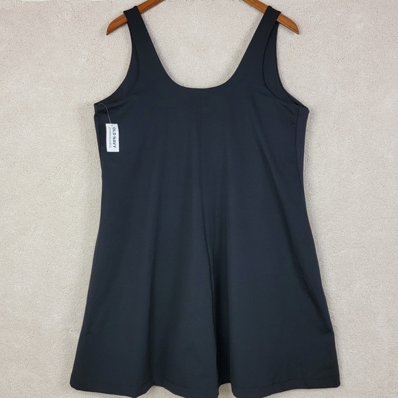 Old Navy Black PowerSoft Athletic Square Neck Dress With Shorts Sz XL NEW - Picture 5 of 14